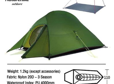 BRAND NEW Ultralight 20D Nylon Camping Tent Waterproof Outdoor Hiking Travel Tent Backpacking Cycling Tent