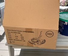 Parasol heater from OutdoorLiving -Box opened as shown but item never removed