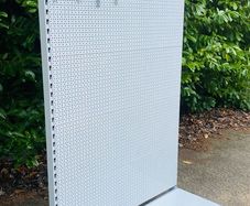 Premium Gloss White Peg Board Display Stand - Shops / Exhibitions - 50 Free Hooks!!