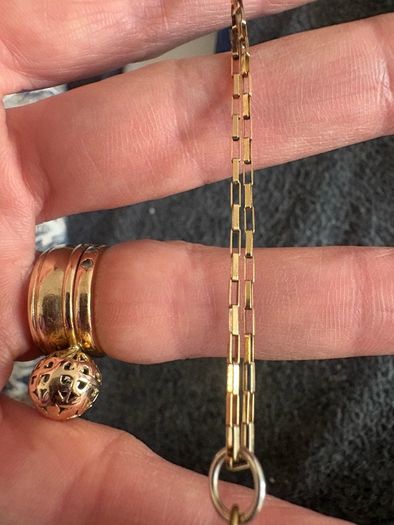Vintage 9k Gold box necklace