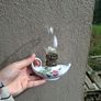 Rose ceramic miniature oil lamp postage possible Image 2