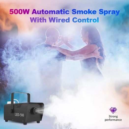 Fog Machine, 500W Smoke Machine with Wireless Remote Control & Automatic Spray Function, Mini Fog Smoke Machine for Halloween Christmas Party Wedding DJ Performance Stage Show (No Light)