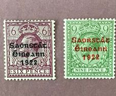 Ireland 1923 3 Line Saorstat Overprint