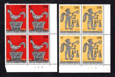 1981 Ireland Europa Folklore Commemorative Stamps Plate Blocks 111 Mint Never Hinged (MNH)