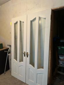 solid wood double doors 2x 66x202 cm