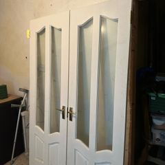 solid wood double doors 2x 66x202 cm