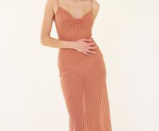Sisterhood Orange Slip Wave Print Dress