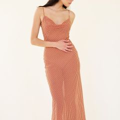 Sisterhood Orange Slip Wave Print Dress