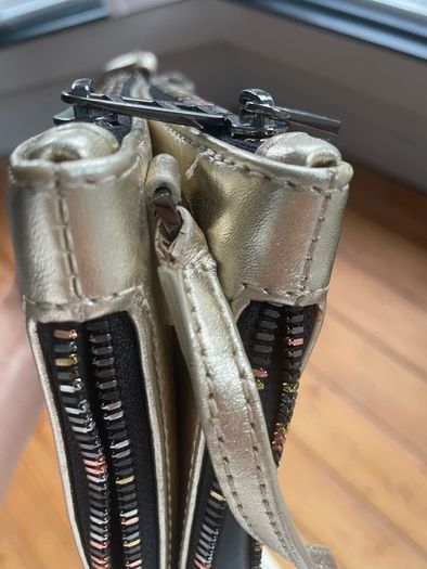 Zadig et Voltaire gold leather bag