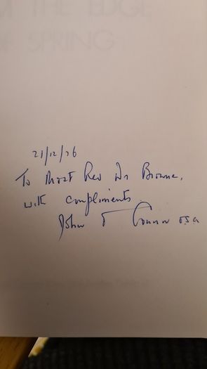 From The Edge Of Spring. By John O Connor.  VINTAGE FIRST EDITION SIGNED 1976. Paperback In Good Condition.