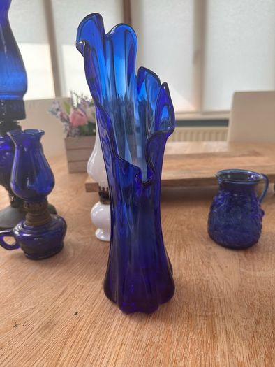 Vintage cobalt blue and Opaline glass