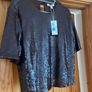 M&S Chocolate Brown Sequin Short Sleeve Top   Size UK 14 Image 7