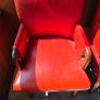 Vintage Red Solid Wood Leather Chairs (2) Image 2