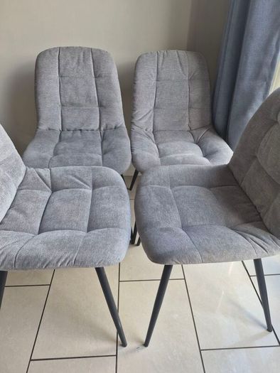 grey upholstered kitchen chairs