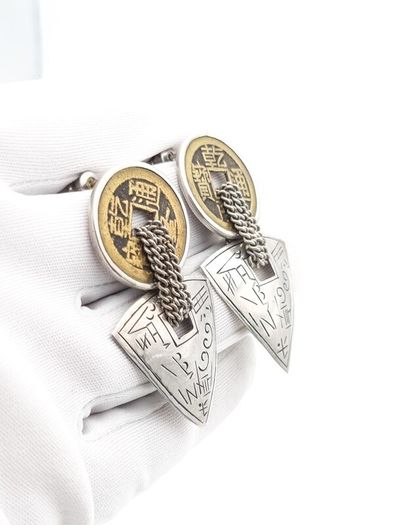 Vintage 925 Sterling Silver Chunky Heavy Stud Earrings