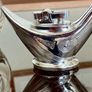 Rare Uber Vintage Retro Lighter 1960s Chrome Steel with Art Deco Geometric Design Image 2