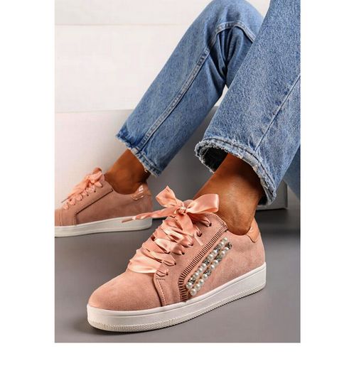 Stunning Pink Lace Up Shoes size 6