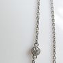 Vintage TI SENTO 925 Sterling Silver Long 30" silver station necklace with clear stones 9,1g                              es Image 4