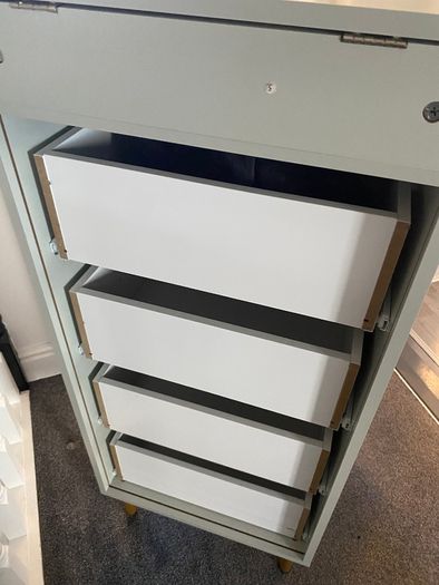 Laura James Tallboy - Grey & Brass Effect with Mirror