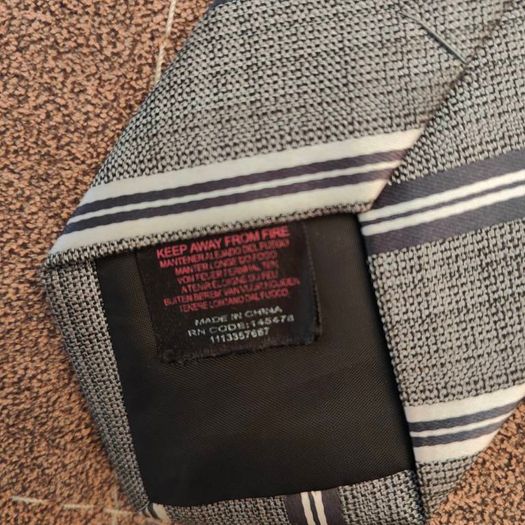 Grey striped tie