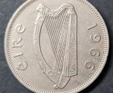 Ireland  1966 half crown coin