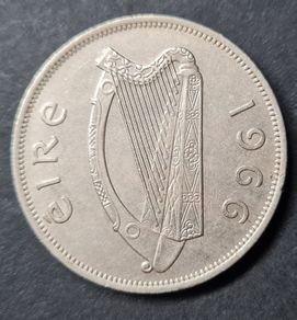 Ireland  1966 half crown coin
