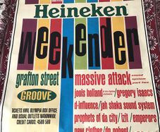 Original Dublin Gig Poster -  1996 Heineken Weekender - Trip Hop, Hip Hop, Dub, Reggae, Acid Jazz.