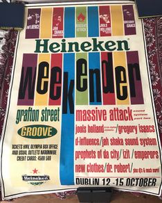 Original Dublin Gig Poster -  1996 Heineken Weekender - Trip Hop, Hip Hop, Dub, Reggae, Acid Jazz.