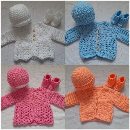 Handmade baby cardigan sets 0-3 months