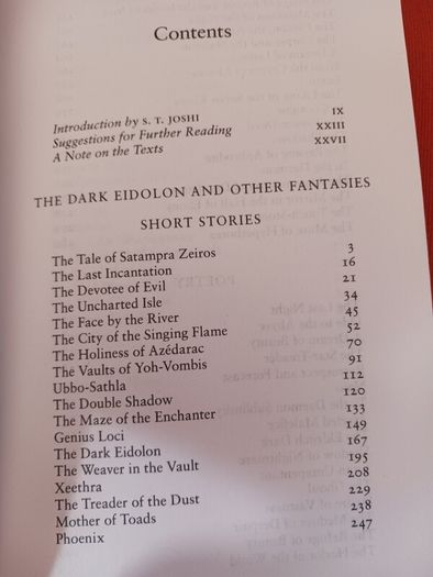 Clark Ashton  Smith / The Dark Eidolon & Other Fantasies/ 2014
