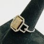 Brand New 9ct White & Yellow Gold Diamond Square Halo Cluster Engagement Ring Image 7
