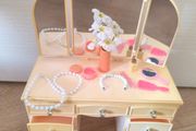 Vintage Sindy Doll Dressing Table Vanity Unit Triple Mirror Drawers Original Pedigree Furniture