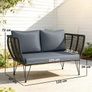 2 Seater Garden Rattan Sofa with Cushions Image 3