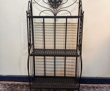 Rustic Painted Metal Outdoor Wall Shelf with 3 Tiers