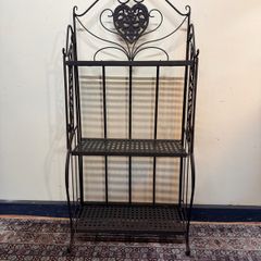 Rustic Painted Metal Outdoor Wall Shelf with 3 Tiers
