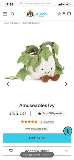 New JELLYCAT Amuseable Ivy