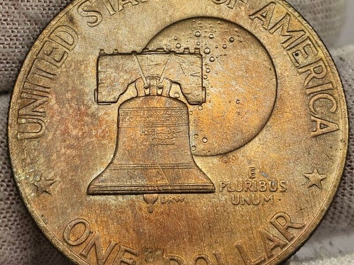 USA United States 1776-1976 Eisenhower 1 Ike Dollar Apollo 11 Moon  Landing Beautiful Natural Toning