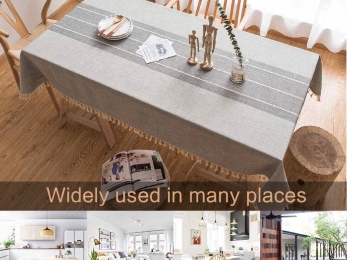 Rectangle Table Cloth Cotton Linen Wrinkle Free (MULTIPLE SIZES)
