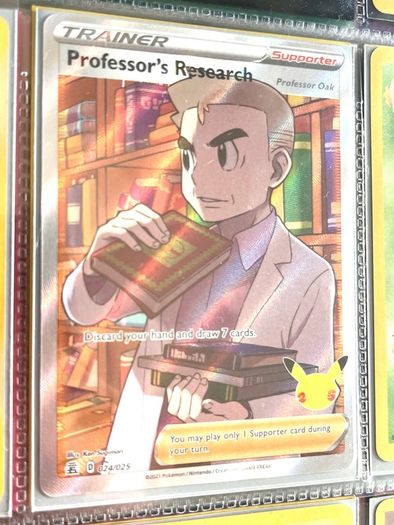Pokemon Card Professor's Research Full Art Oak 024/025 Celebrations 25th