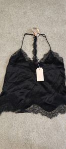 BNWT Sinead Keary Black Lace Strappy Cami Top - Size 8
