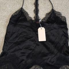 BNWT Sinead Keary Black Lace Strappy Cami Top - Size 8