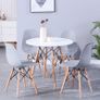 _WHite Dining Table and 4x Nordic Plastic Dining Chairs Wood Legs Image 3