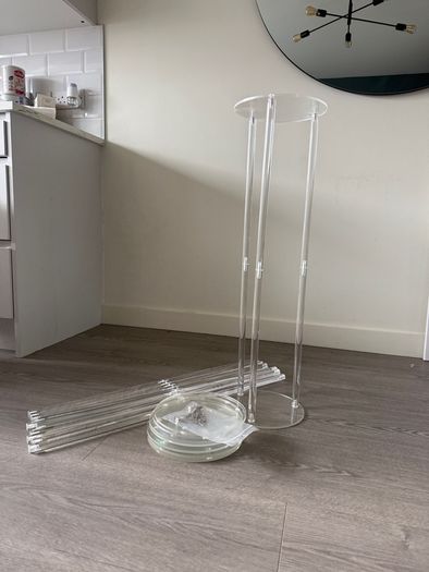 Acrylic Wedding Props Flower Stand, Transparent Stage Decoration, Party Tabletop Aisle Decor