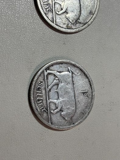 Pair 1928 Eire Free State 1 shilling