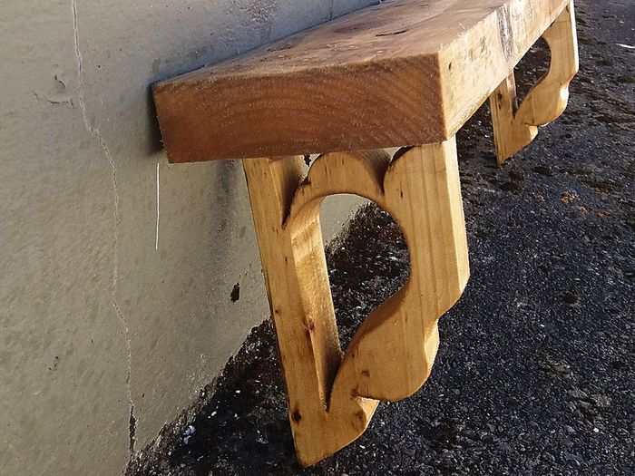 Rustic floating stove mantle / shelf