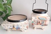 Biscuit Barrel + Vase