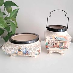 Biscuit Barrel + Vase