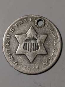 3 Cent USA silver coin.
