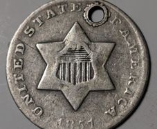 3 Cent USA silver coin.