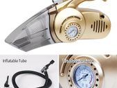 4-in-1 12V Multifunction Car Vacuum Cleaner Tire Air Pump Pressure Detection Gauge LED Light High Power Car Vacuum Cleaning Kit
